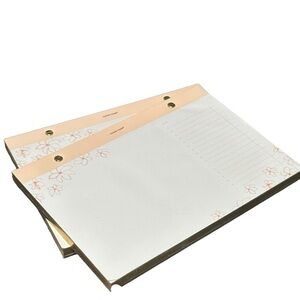 RUSSEL+HAZEL RIVETED TODO PAPER BLOC - BLUSH SET OF 2 NEW